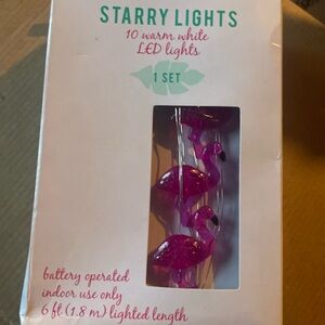BRAND NEW FLAMINGO STARRY LIGHTS BATTERY OPERATED 6FT